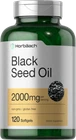 Black Seed Oil 2000mg | 120 Softgel Capsules | Nigella Sativa | by Horbaach