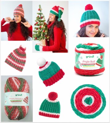 100g Gründl Jingle Ball Garn Wolle mit Goldfaden Stricken Häkeln GP 59,90 /1kg