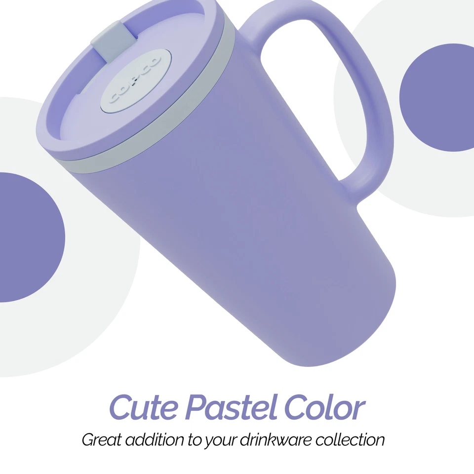 Taza de viaje aislada Copco Cone 16 oz con asa - púrpura claro Foto 4 de 4
