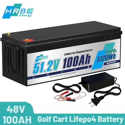 48V 100Ah LiFePO4 Lithium Golf Cart Battery 200A BMS Deep Cycle with US Charge 