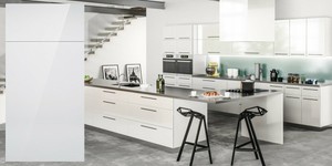 All Wood Rta 10x10 Contemporary Milano White Gloss Kitchen