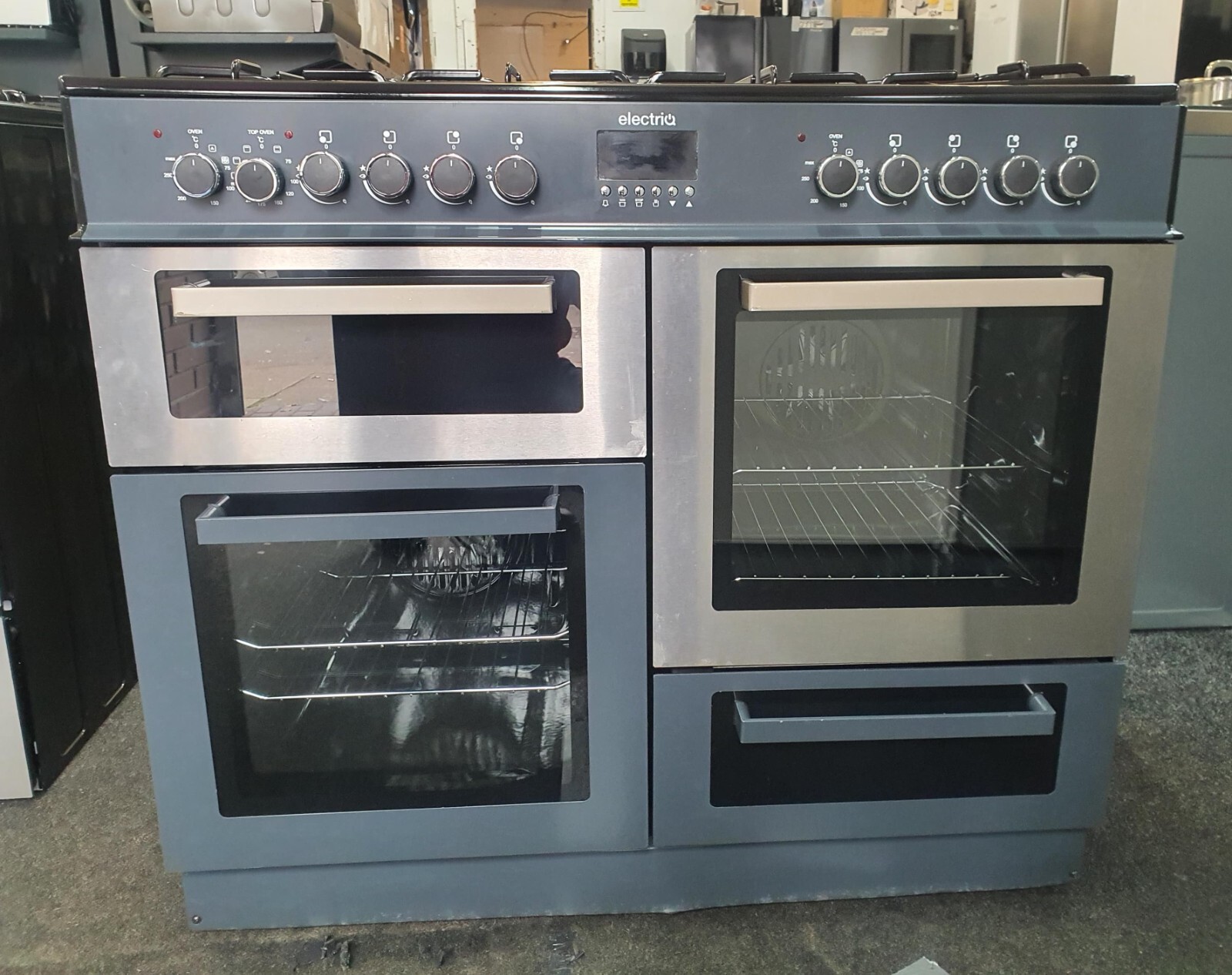 Electriq 100cm Dual Fuel Cooker With Three Cavities EQRANGE100SLATE eBay