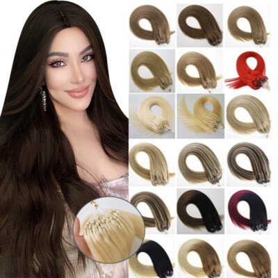 Micro Ring Loop Real Human Hair Extensions Micro Beads Link Premium Remy Hair 1g