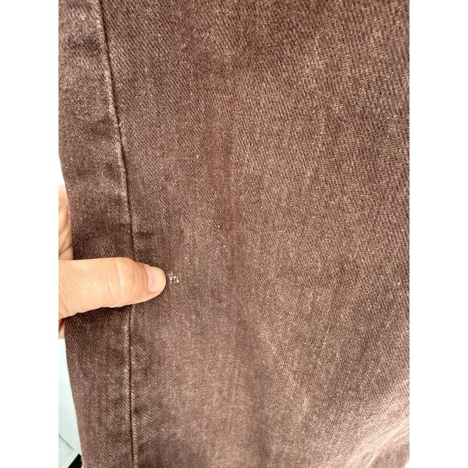 Pantalones de mezclilla holgados Y2K Ecko Unltd para hombre 32 hip hop pierna ancha bordados marrón Foto 4 de 4