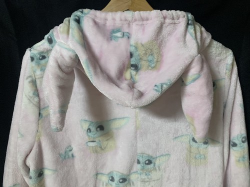 Munki Munki Star Wars Baby Yoda Grogu Plush One-Piece Hooded Pajama Large NWOT - Picture 8 of 12