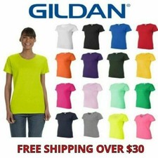 Gildan Ladies T Shirts 5000L Heavyweight Cotton Short Sleeve Blank Tee S-3XL