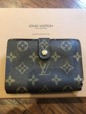 Authentic LOUIS VUITTON Kiss Lock Monogram Porte Monnaie Bifold Brown Wallet