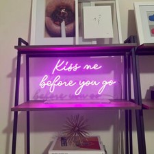 Kiss Me Before You Go Vivid LED Neon Sign Lamp Light Flex Acrylic Custom Bedroom