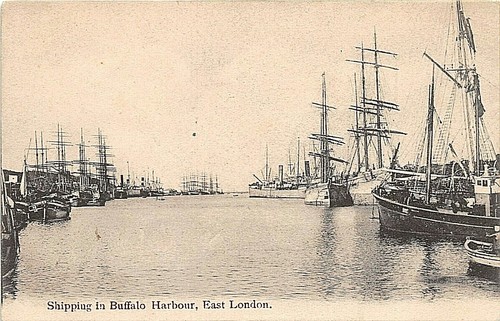 POSTCARD CAPE OF GOOD HOPE - EAST LONDON - BUFFALO HARBOUR - SHIPPING - c1905