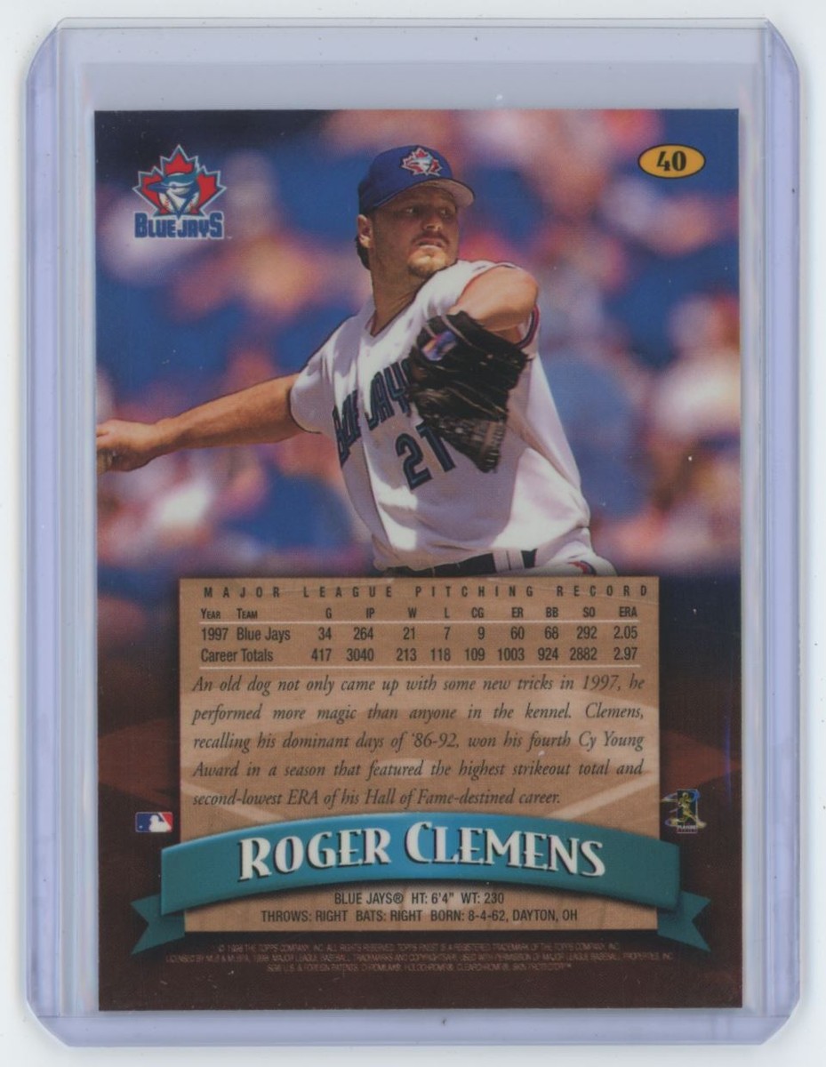 1998 Finest Roger Clemens . Toronto Blue Jays #40 | eBay