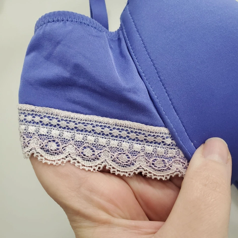 Sujetador con aros Honeydew Blue Pink Lace Trim Cottagecore Extreme Push-Up 34D Foto 3 de 4