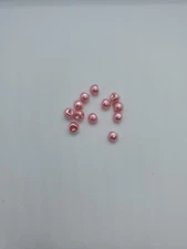 Tiny Pink Pearl Buttons 12 count, Imitation, 6mm