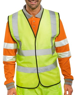 Beeswift Essential Großeinkauf Hi-Vis Weste 100 Stück Saturngelb Größe XXXL