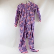 Girls Size M 7/8 Wonder Nation Unicorn 1 Pc Hooded Fleece Pajamas Pink Purple