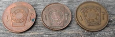 (3) Masonic One Penny Tokens Hollidaysburg Pa. & Erie