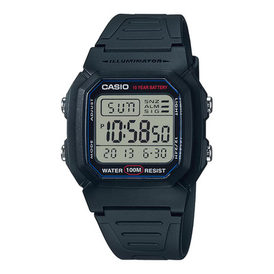 Casio Collection Quartz Men's Watch W-800H-1AVES Digital Black Resin Strap 100M