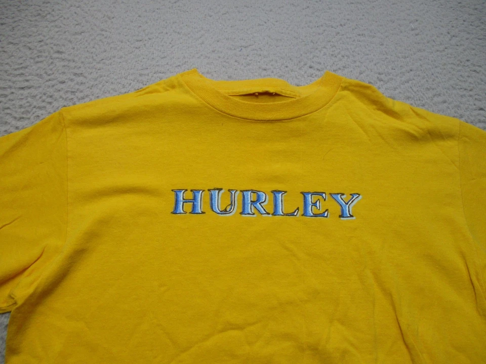 Camisa Hurley De Colección Para Hombres S Amarilla Logo Internacional Gráfico Hecha en Algodón EE. UU. Foto 2 de 4