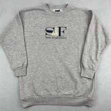 Vintage San Francisco SF Embroidered Grey Crewneck Sweatshirt Mens Small USA