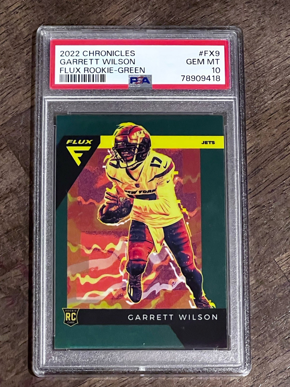 Garrett Wilson Panini Chronicles Flux Rookies #FX9 Green