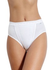 Sloggi Tai Briefs Control Knickers High Leg 94% Cotton Brief 2 Pack Shapewear