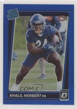 2021 Panini Donruss Rated Rookie Optic Holo Blue Preview Khalil Herbert 5z0