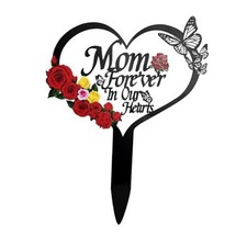 Cemetery Decorations for Grave Mom Heart Rose Butterfly mom Rose Butterfly