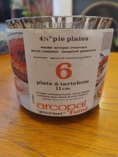 Set 6 piatti da torta vintage Arcopal 11 cm in vetro affumicato mai usati