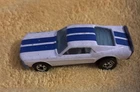 Vintage 1974 Hot Wheels Diecast 1/64 White Blue Stripe Mustang Stocker GT350 VGC