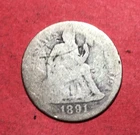 1891 US Seated LIBERTY SILVER Dime! Last Year Issue! Old US Coin!
