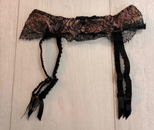 Agent Provocateur Black Pink Suspender Sz S Garter Belt