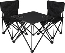 2 Pack Camping Chairs,Portable Folding Chairs,With Side Table and Drink Holder,F