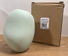 West Elm Green Ceramic Bud Vase Neutral Modern Decor Art Pottery 4” H