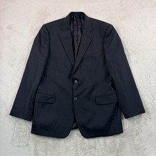 Loro Piana x Joseph Abboud Blazer Sport Coat in Black Wool Men 43L Made in USA