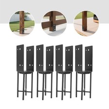 4PCS U-Shape Metal Post Base Holder Wet Concrete Foundation Post Holder