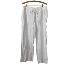 Ralph Lauren wide leg linen pants white size 10