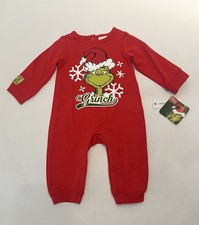 The Grinch Baby Boy Girl Romper 3-6 Months Christmas Jumpsuit Cute New
