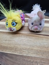 Zhu Zhu Pets Roller Baby Hamsters Fuzzy Lot of 2 Tested Working  1 Has Sound