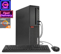 Lenovo ThinkCentre Desktop with AMD Quad Core Ryzen 5 2400G / 16GB RAM / 256GB SSD / Windows 10 Professional - Refurbished