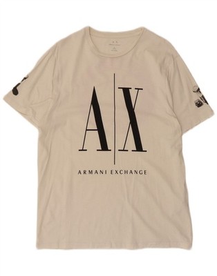 Armani Exchange Herren Olimpia Milano Grafik T-Shirt Oberteil Large weiß Baumwolle XH18