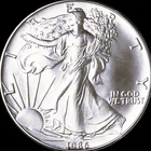 1986 AMERICAN SILVER EAGLE  1 OZ. FINE SILVER BULLION COIN 999 KEY DATE / BU-UNC