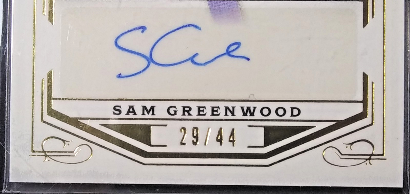 2022 Leaf Continuum /44 Rookie Autographs #75 Sam Greenwood RC SSP F POG ENCASED view 11