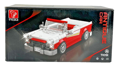 Tycole T1091 Oldtimer 1957 Cabrio rot weiß Retro Baustein Set gebaut