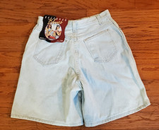 Vintage USA Womens High Rise Denim Jeans Shorts Light Wash Size 16 Average NWT