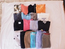 Lot of 18 Women  s Clothes Tops Skirts Jeans Pants Jacket Size M