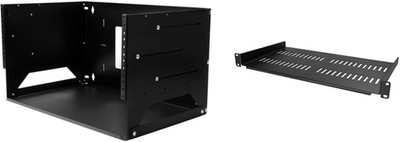 4U Open Frame Wall Mount Network Rack with Built-in Shelf & 1U Server Shelf