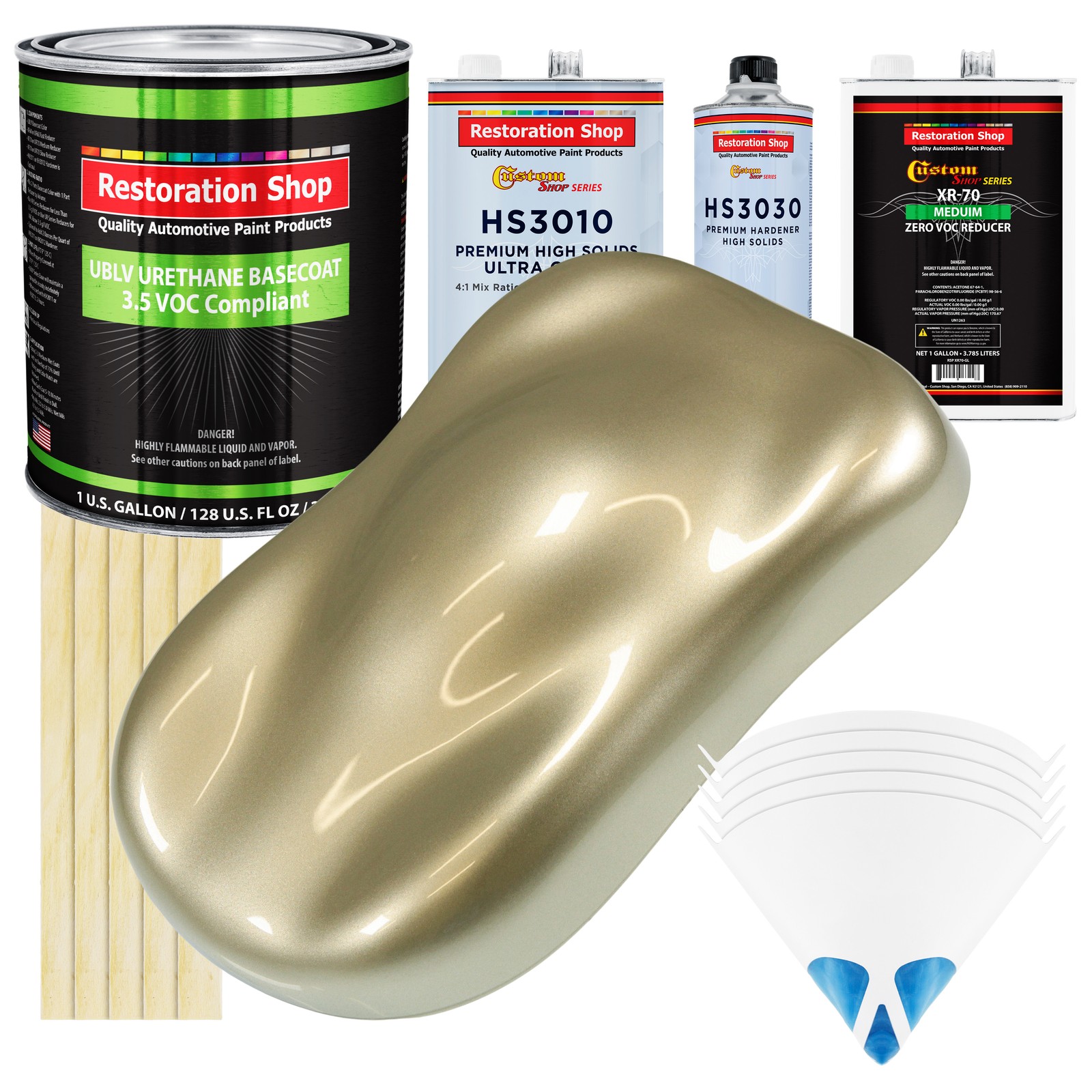 Champagne Gold Metallic Prem Gallon Kit Low VOC URETHANE BASECOAT Car Paint Kit