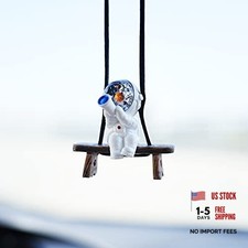 Swinging Astronaut Car Decor Accessories Cartoon Car Rear View Mirror White