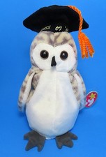 Ty Beanie Baby "WISER" the Graduation Owl, 1999, 4238, 7 in., Mint Condition 