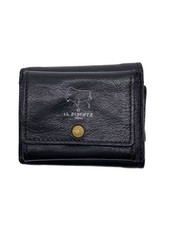 IL BISONTE x Ichiro Yamaguchi Portafoglio Uomo Pelle Tripla Pieghevole, Nero, Insegna Da Mostra