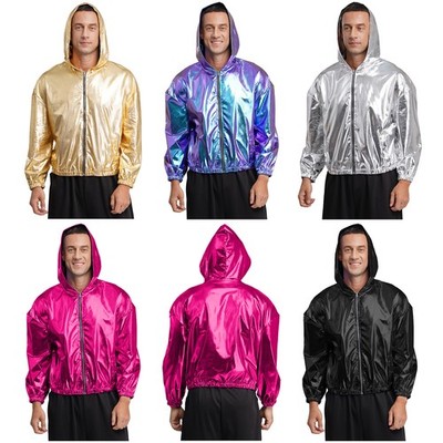Männer Sweatshirt Reißverschluss Mantel Mode Oberbekleidung Hip Hop Jacke Kurz